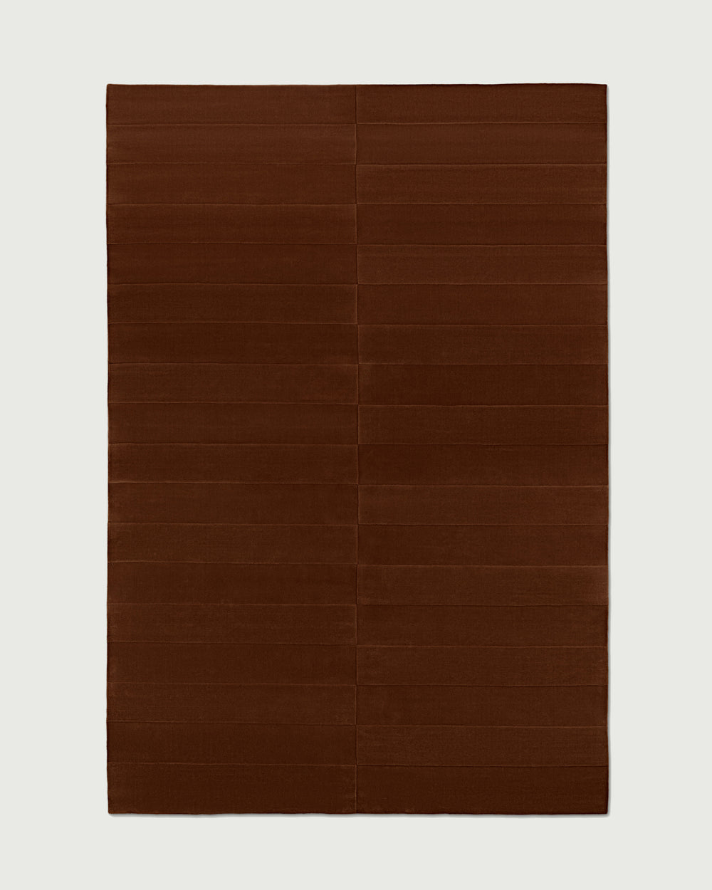 The Coffee Brown Linear Wool Rug