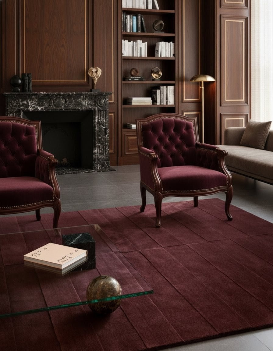 The Linear Deep Wine Rug