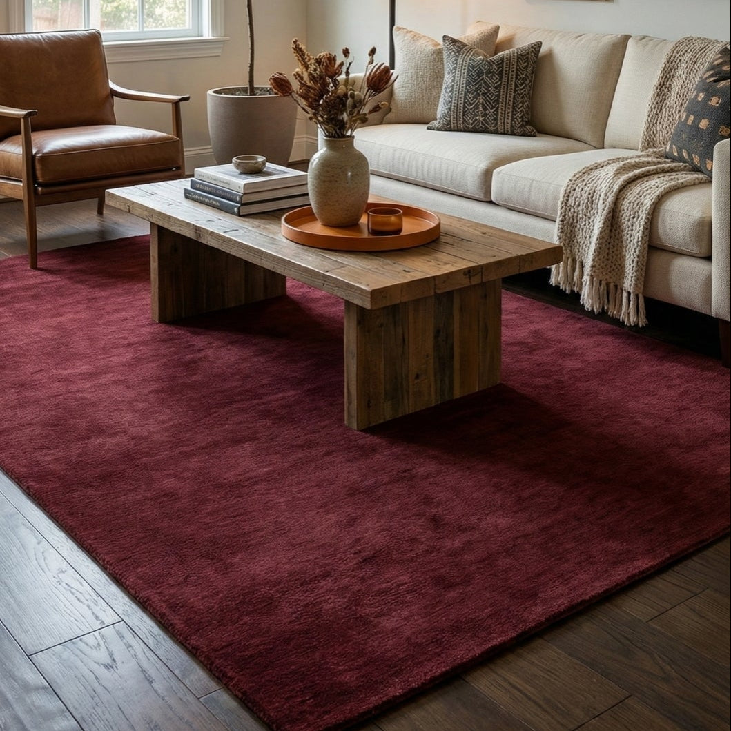 Hand Tufted Rug - Bordeaux