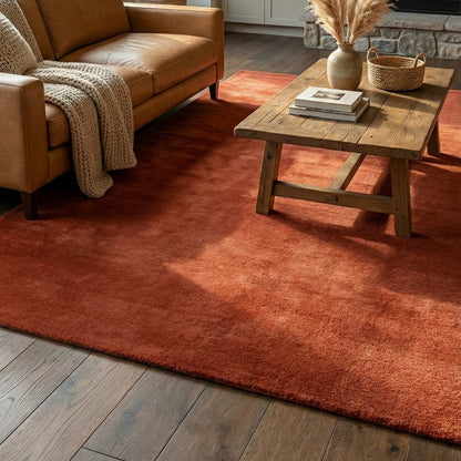 Hand Tufted Rug - Burnt Orange