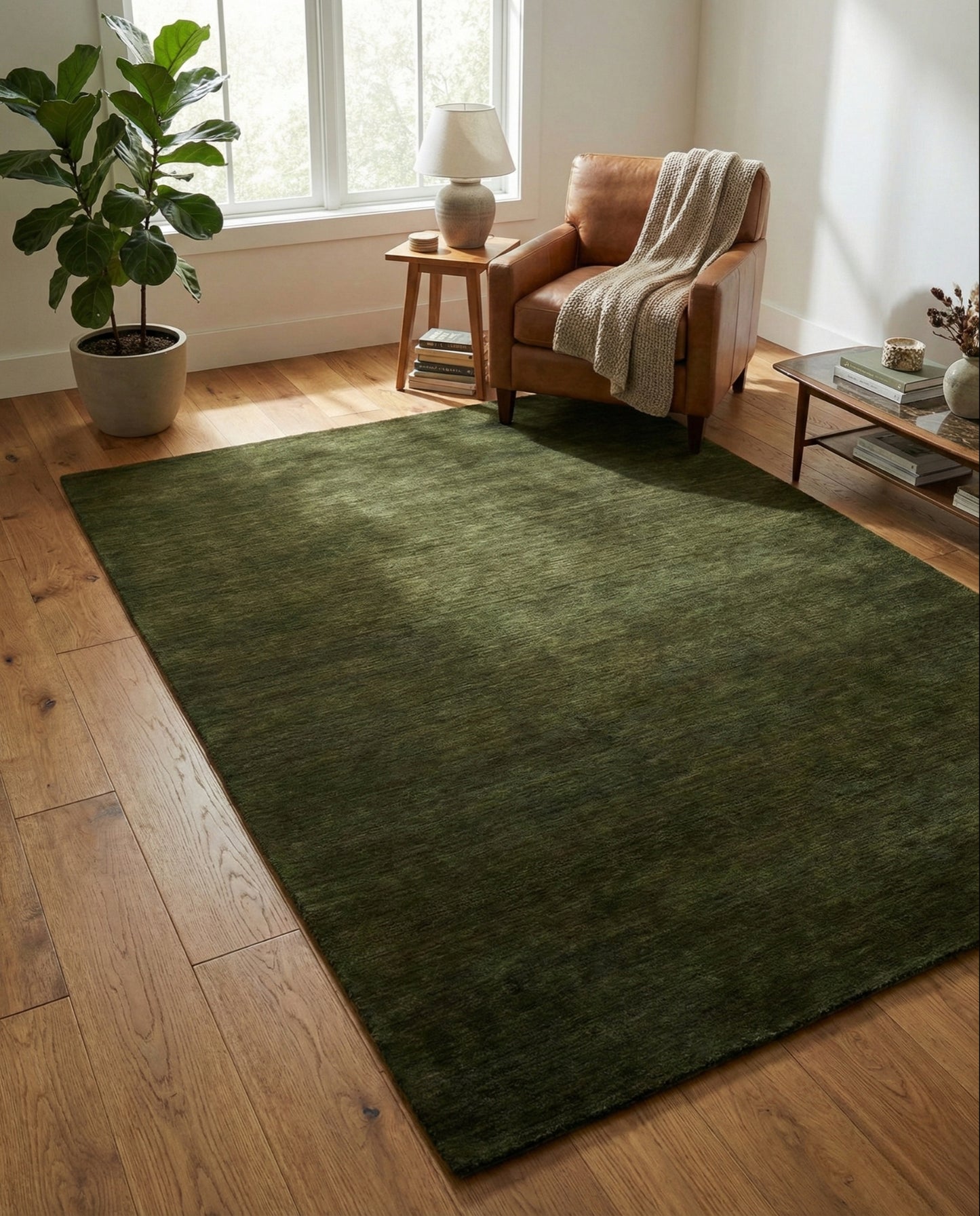 Hand Tufted Rug - Forest Green