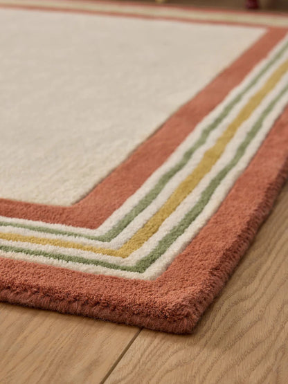 Modern Mid-Century Multi-Border Rug