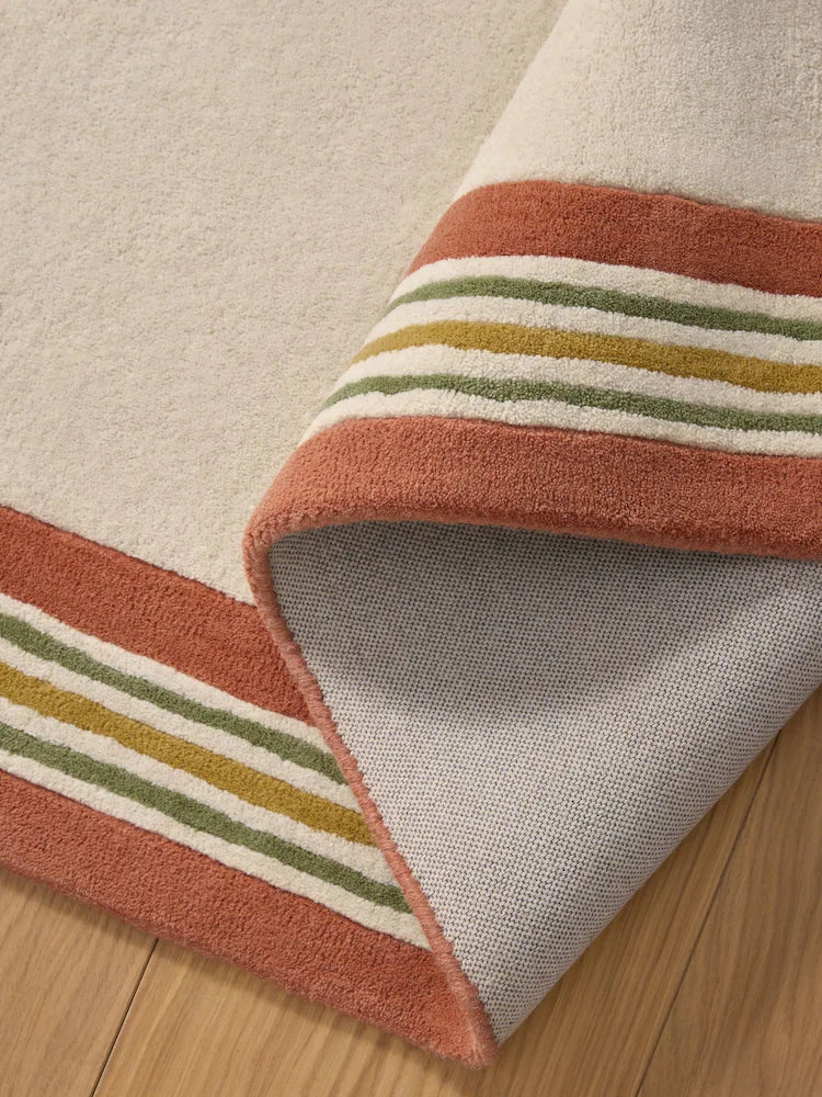 Modern Mid-Century Multi-Border Rug