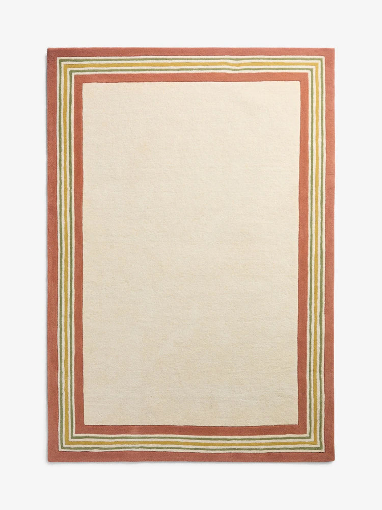 Modern Mid-Century Multi-Border Rug