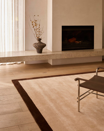 Quiet Luxury Oatmeal Framed Rug
