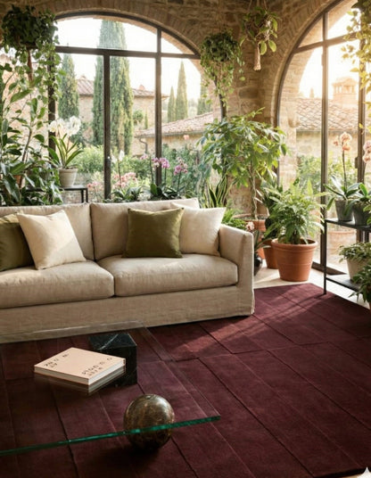 The Linear Deep Wine Rug