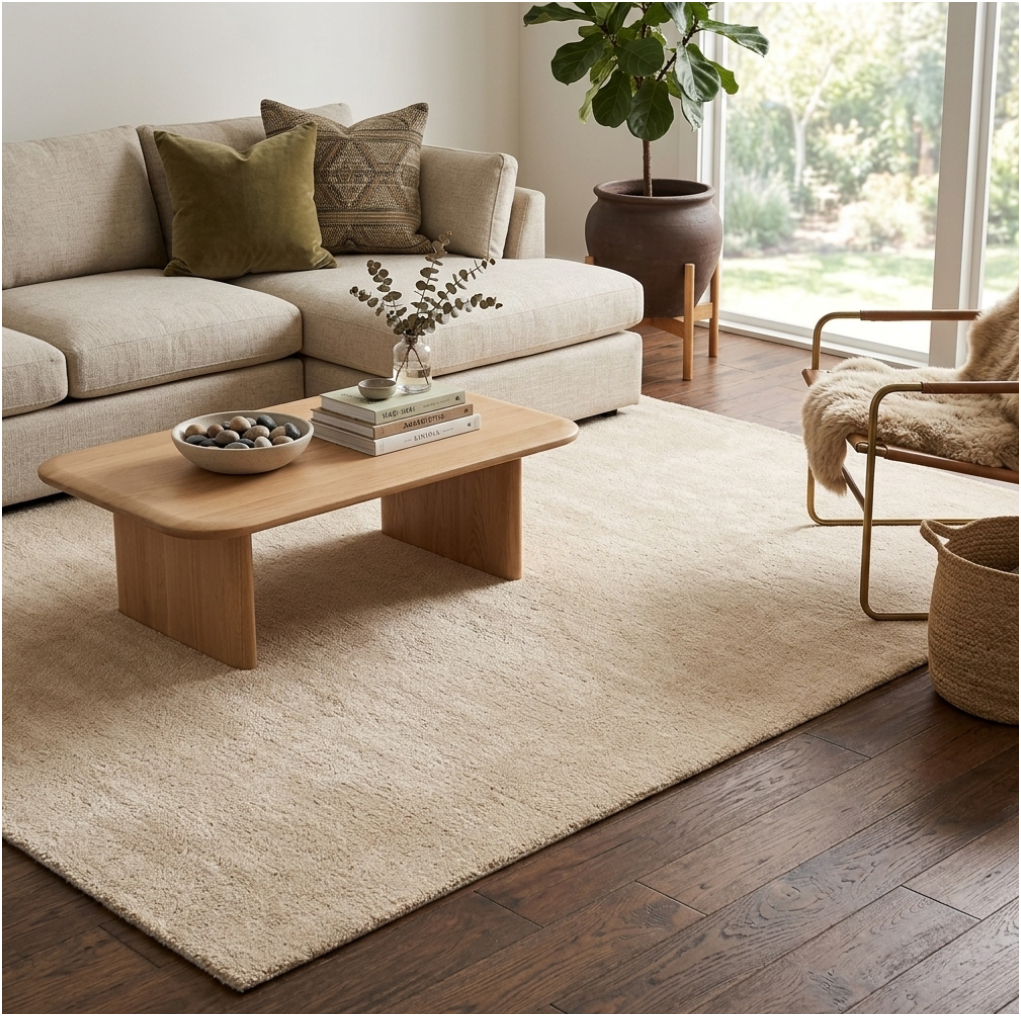 Hand Tufted Rug - Cream