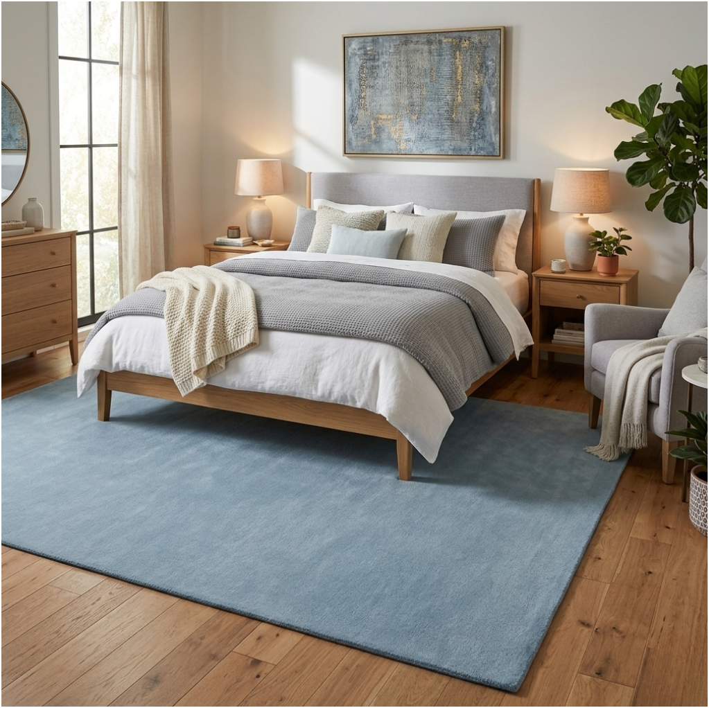 Hand Tufted Rug - Dusty Blue