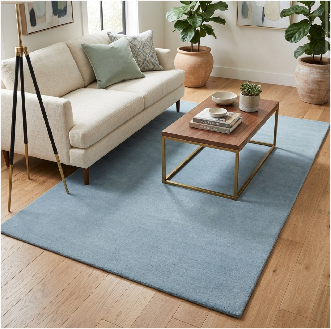 Hand Tufted Rug - Dusty Blue
