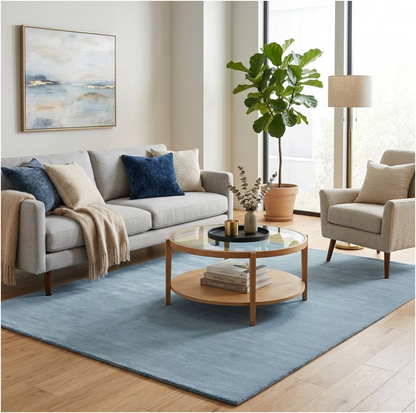 Hand Tufted Rug - Dusty Blue