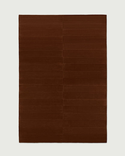 The Coffee Brown Linear Wool Rug
