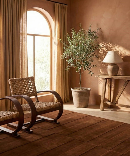 The Coffee Brown Linear Wool Rug