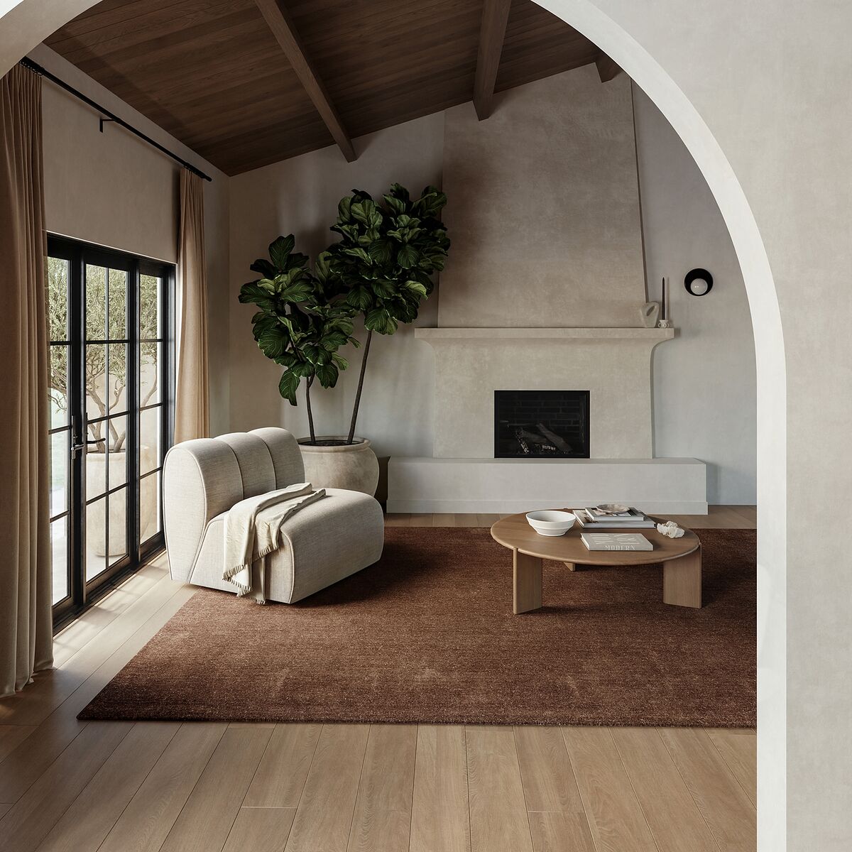 Hand Tufted Rug - Chocolate Brown