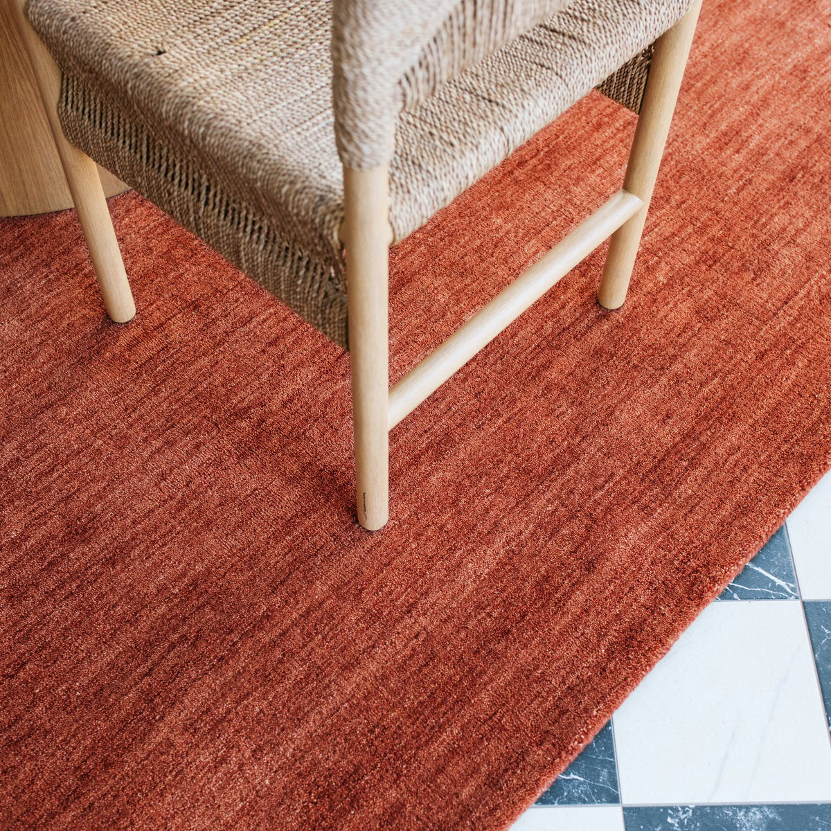 Hand Tufted Rug - Rust