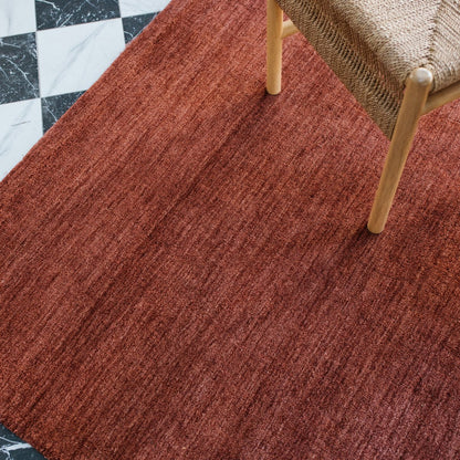 Hand Tufted Rug - Rust