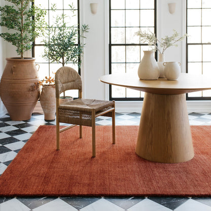 Hand Tufted Rug - Rust